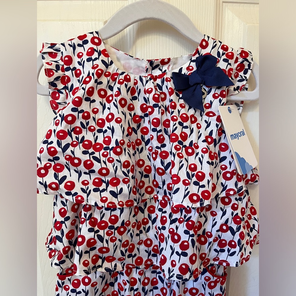 NWT Mayoral Blue and Red Floral Jumper size 24 months